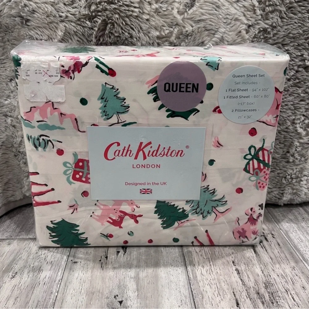 Cath Kidston Queen Sheet Set with Christmas Print